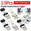 1-5 шт. Двухголовочный джиггер для мыши USB Type C 2 в 1 Необнаруживаемый шейкер для мыши Plug and Play без драйверов Автоматический джиггер для мыши