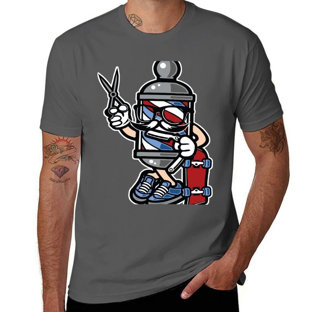 Barber Skater Style Tshirt Casual Streetwear Short Sleeve Tee