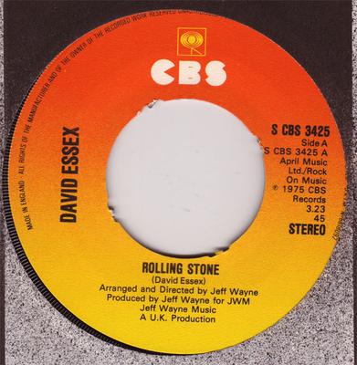 7-дюймовая пластинка ДЭВИД ЭССЕКС - Rolling Stone SCBS3425 CBS 1975 UK Рок Б/У