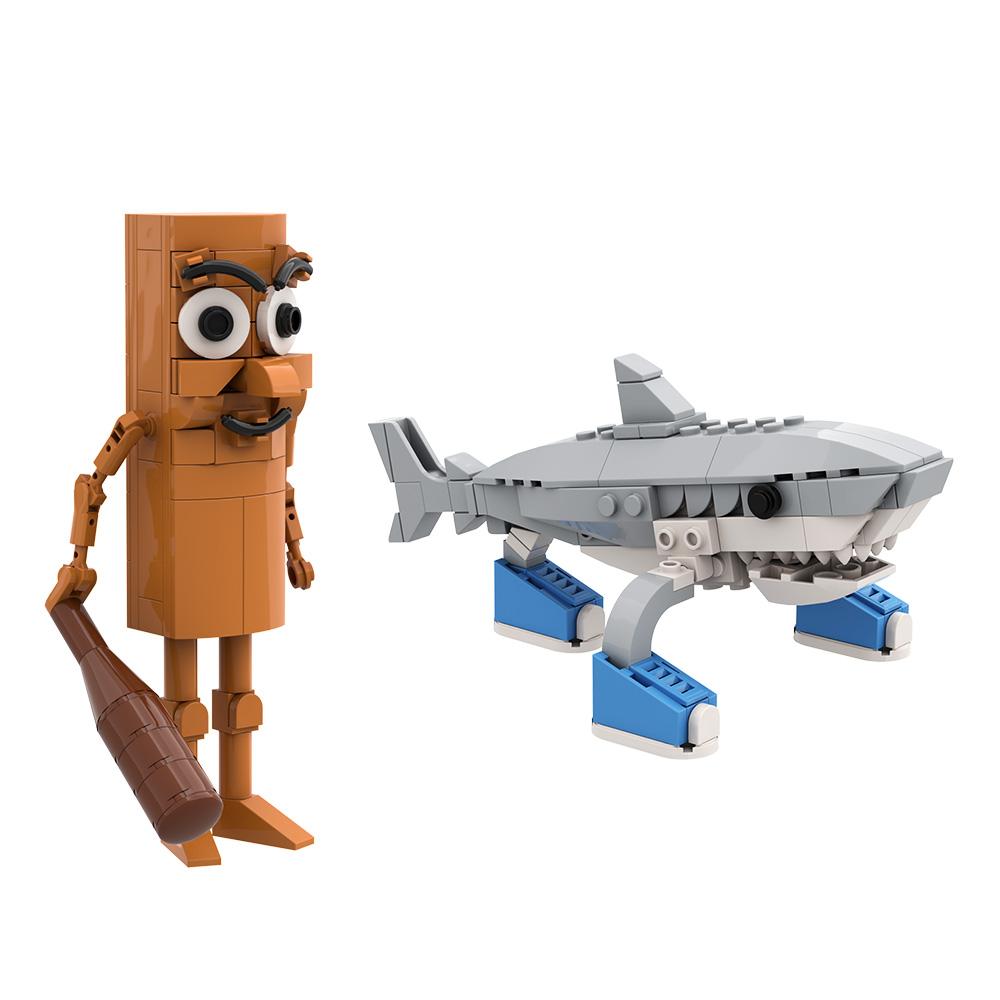 Gobricks Moc Серия «Животные AI Brainrot» Набор Строительных Блоков Абстрактный Забавный Пародийный Гибридный Прототип Модульный Дизайн Игрушки Кубики