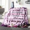 Love And Comfort Blanket With Floral Design Gift Personalized Blanket Customize Your Name Soft Warm Cozy Perfect For Sofa Couch Office Bed Picnics