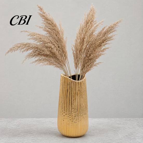 Asymmetrical Vase Gold Ceramic Vases, Decorative Flower for Fresh Flowers Home Decor And Dried Arrangements, Light Luxury Gift Set