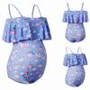 Women's Solid Color Bikini Maternity Skirt Edge One-piece Swimsuit