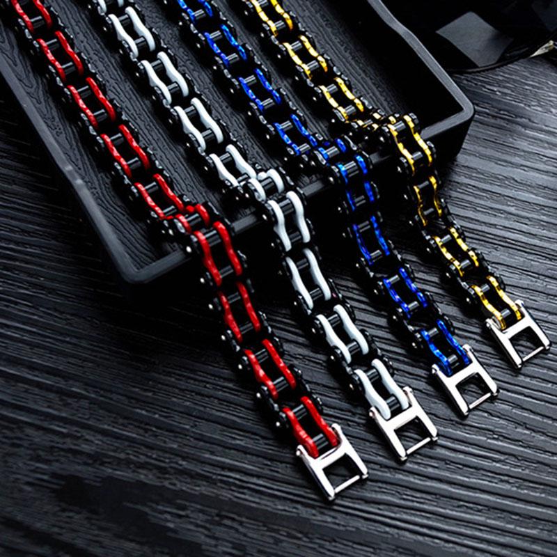 LUXY MOON Персонализированная мотоциклетная цепь, велосипедная цепь в стиле рок, браслет из нержавеющей стали