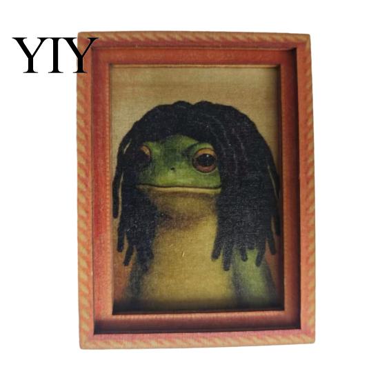 Frog Refrigerator Magnet Abstract Magnet, Framed Hairstyle Fridge Cartoon Home Kitchen Office Decoration Party Favors Decor