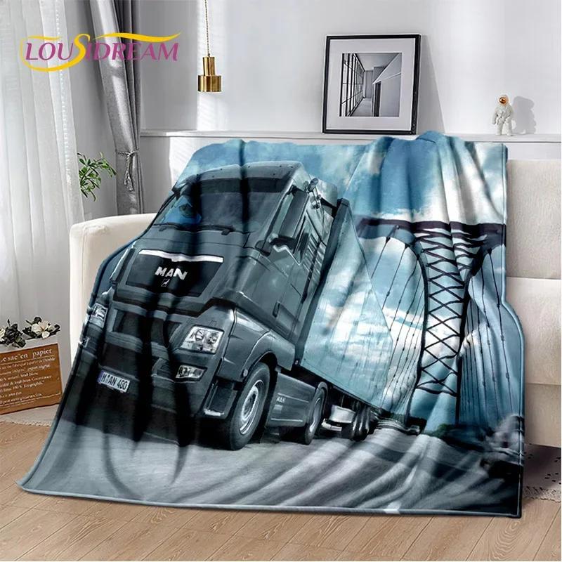 Мягкое фланелевое одеяло для пикника, дивана, грузовика Man Truck, 3D-печать, покрывало для отдыха на свежем воздухе, подарок