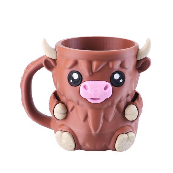 Держатель для пинты мороженого «Хайлендская корова», держатели для эскимо, держатель для пивной банки, изолированный держатель для мороженого со скрытым ящиком для закусок и ложками