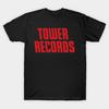 Мужская черная футболка с принтом Tower Records Печать на трансферной бумаге No-Cut Хлопковая футболка