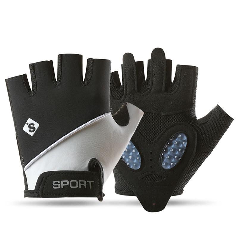 Men Women Half-Finger Gym Cycling Gloves Breathable Ice Silk Anti-Slip Wear-Resistant Nylon Workout
