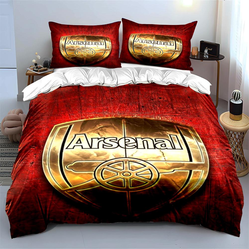 Arsenal Logo Red Bedding Set Bedding Duvet Cover Set Duvet Cover Pillowcases Home Decor (1 * Duvet Cover 2 * Pillowcases, without duvet insert)