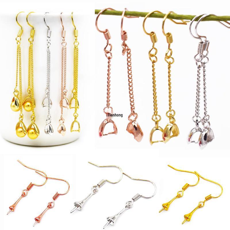 Sterling Silver Plated Earring Findings: Studs with Tray, Ear Hooks, Handmade Dangle Earrings Materials & Accessories.