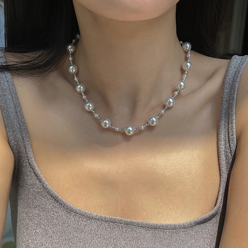 Shijia Pearl Australian White Cut Star Pearl Necklace Elegant True Gray Pearl Sweater Chain for Women