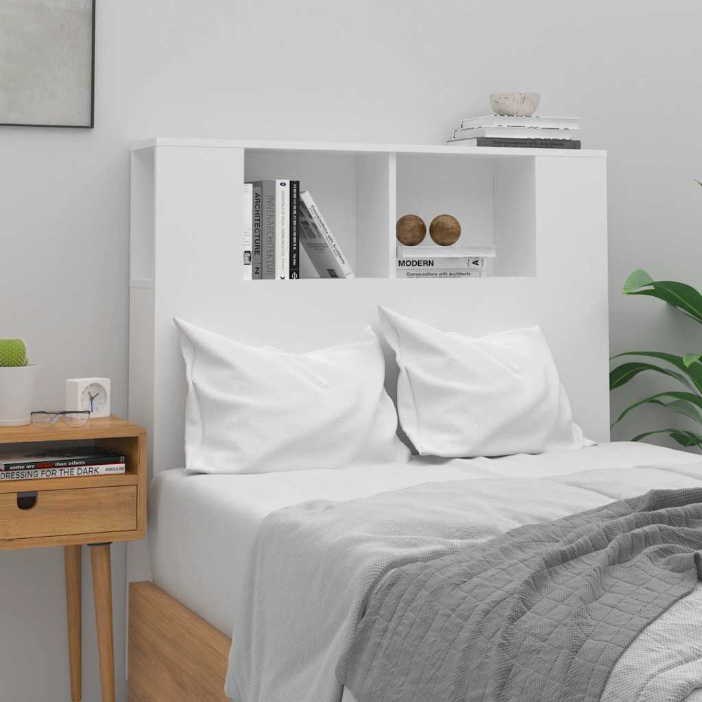 Headboard Cabinet White 100 x 18.5 x 102.5 cm