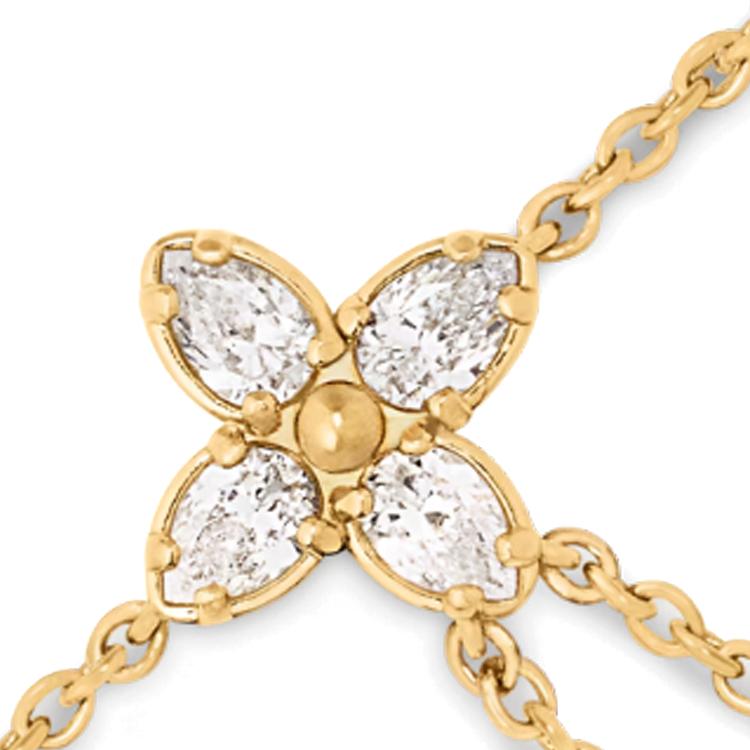 Louis Vuitton Dazzle Floral Inlay Sparkling Metal Bracelet Women bracelet Gold M1625A