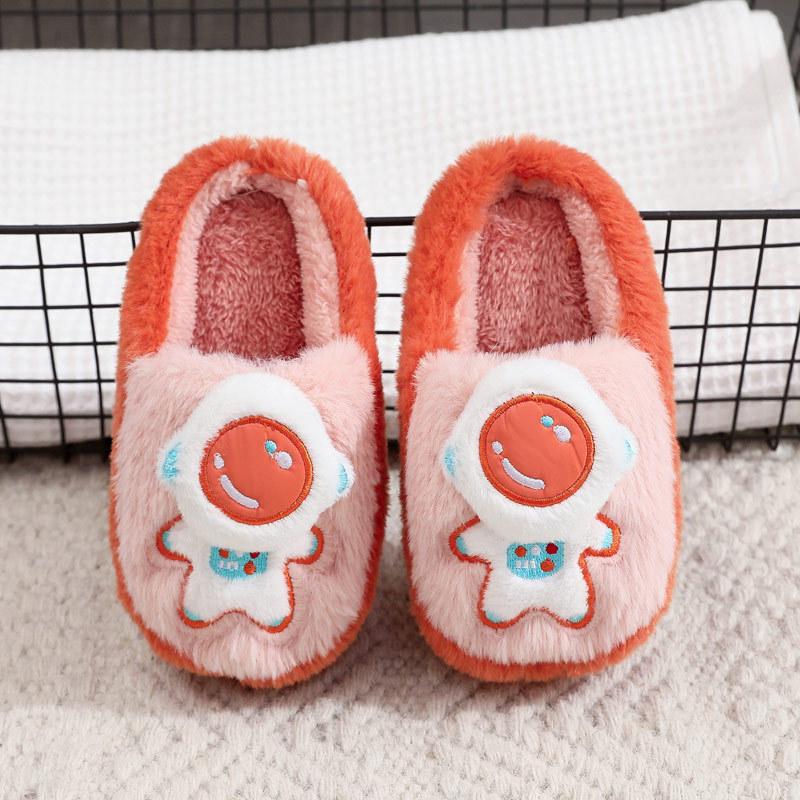 Зимние детские хлопковые тапочки для дома, теплые и нескользящие, милые мультяшные, мужские и женские хлопковые туфли удобные