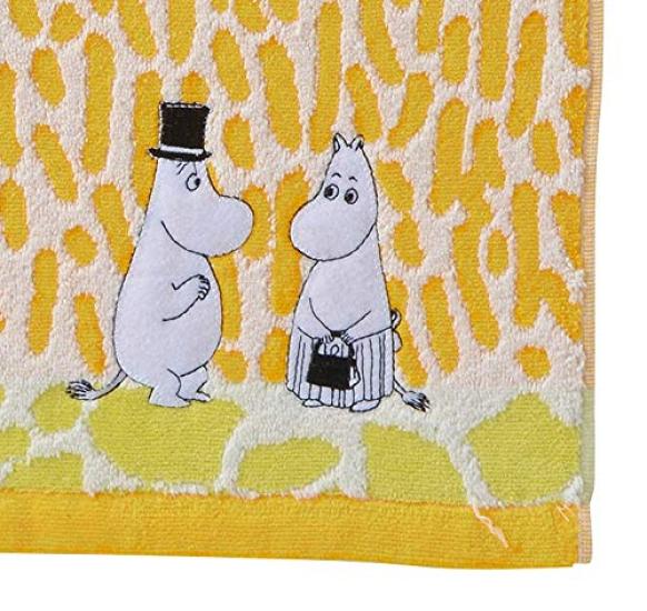 Marushin Moomin Bath Botanis 1405014300 Towel, 60x120cm, Appliqué Embroidery, No-Twist Yarn,
