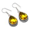 Citrine Gemstone Handmade 925 Sterling Silver Gift Jewelry Earring 1.50" G0Y34