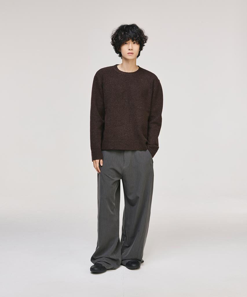 SIGNATURE Blend Shade Round Neck Knit [Brown]