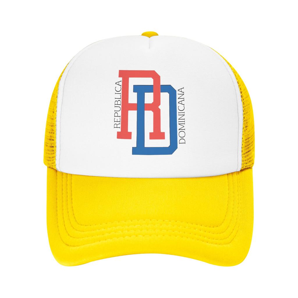 DR Dominican Republic Trucker Caps Unisex Women Outdoor  Dad Hat Sun Hats Racing Cap Adjustable Polyester Mesh Baseball Cap Summer