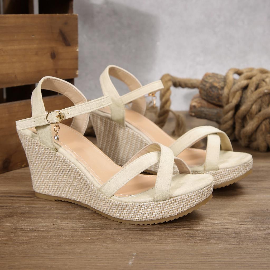 New Summer Sandals, Wedge-heeled Waterproof Platform, Thick-soled Roman Platform-soled Sandals, Large Size Women's Shoes