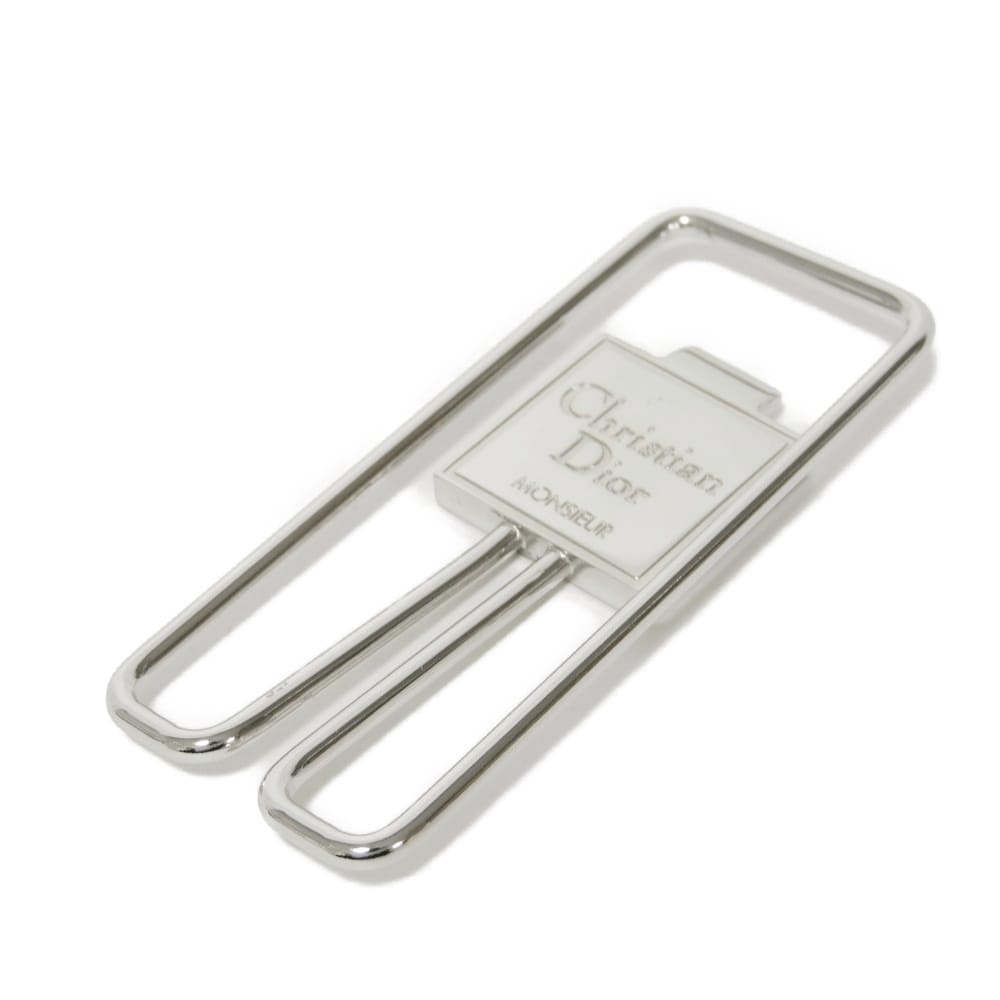 Б/у 10656 Логотип Подпись Зажим для купюр 7988 Винтаж Отличное состояние Monsieur Metal Серебристый Мужской из Японии ОРИГИНАЛ