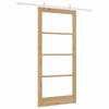 Sliding Door Natural 93 x 202 cm Solid Pine Wood and Glass