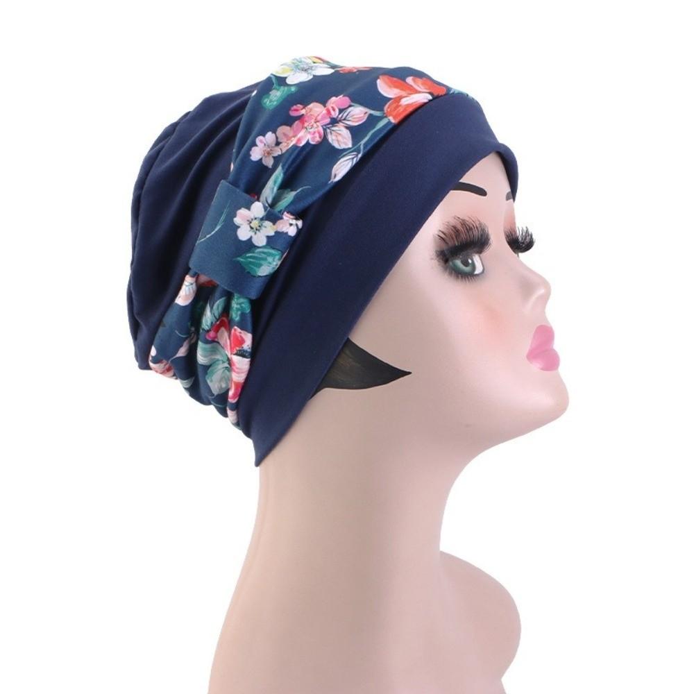 Soft Elastic Pre-Tied Turban Hat Solid Base Hair Loss Head Cover Hair Loss Recovery
