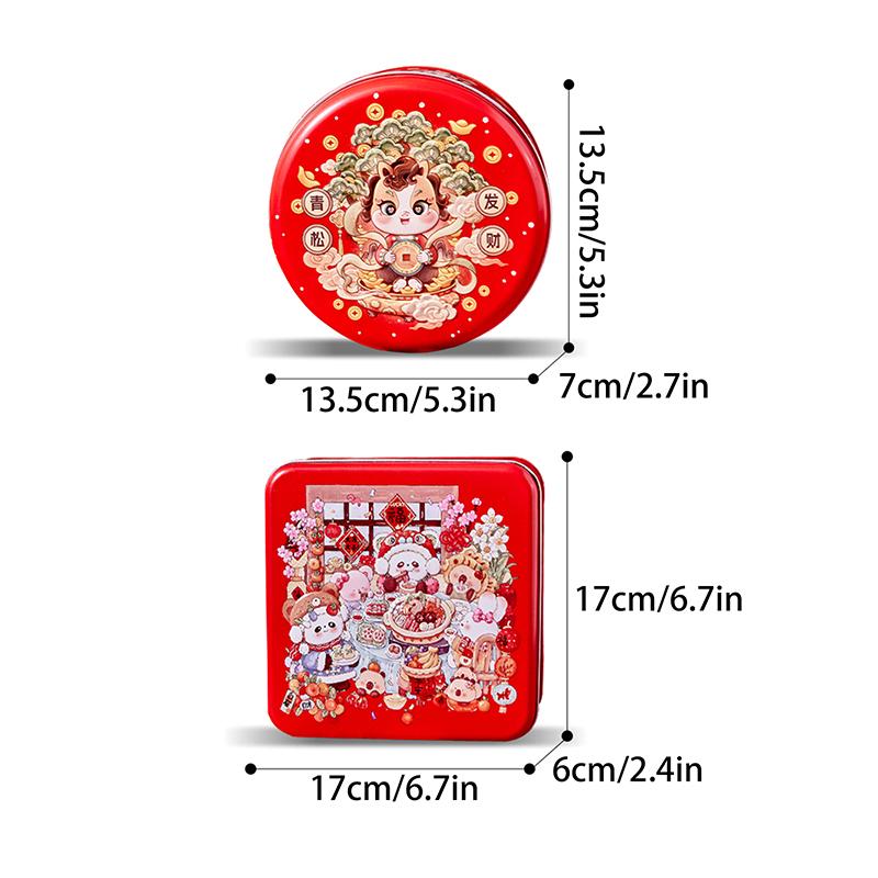 Жестяная банка для конфет, металлическая коробка, жестяная банка, мультяшная, Год Лошади, с принтом панды, для хранения конфет, печенья, чая, подарочный футляр