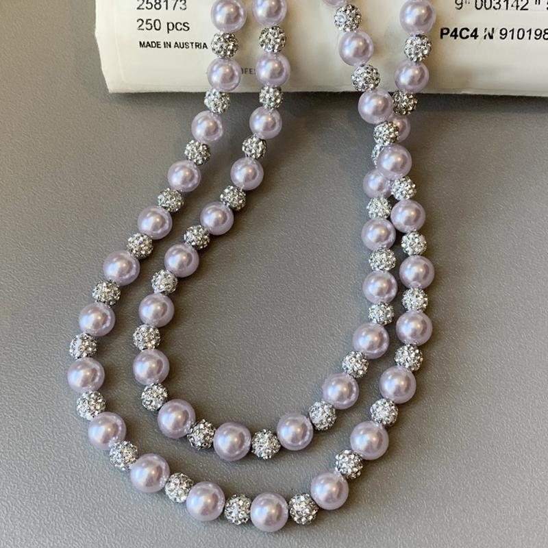 Высококачественное ожерелье из бусин Manta Rose Purple Pearl для женщин 2026 года, элегантная цепочка на ключицу, модные наборы, аксессуары, роскошные украшения
