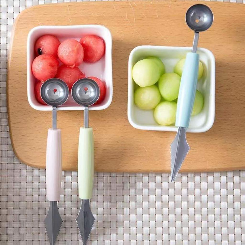 DIY Melon Scoops Ballers Multi Function Fruit Carving Watermelon Baller Scoop Fruit Useful Things For Kitchen Accessories 4