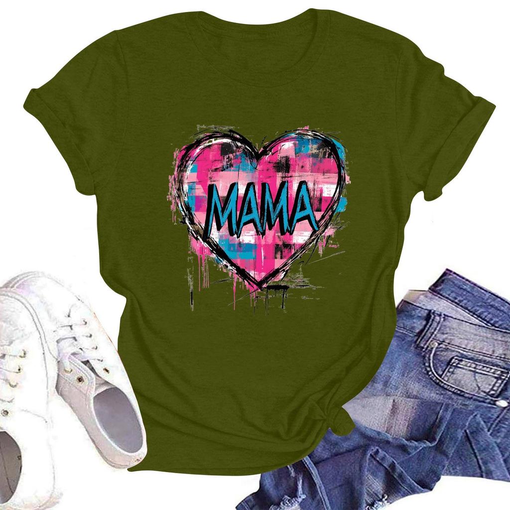 Женская повседневная футболка с круглым вырезом и короткими рукавами с принтом