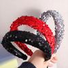 Velvet Sequins Headband Solid Color Sponge Hair Band Exquisite Wide Hairband  New Year