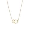Necklace for Women Cold Style Simple Twisted Double Ring Gold Necklace Design Sense Internet Celebrity Trend Necklace