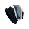 Korean Style Color Block Striped Knitted Beanie Women Autumn Winter Warm Ear Protection Slouchy Cold Hat