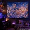Starry Moon Anime Girl Aesthetic Tapestry Dreamy Galaxy Cartoon Wall Hanging Teen Dorm Bedroom Otaku Home Wall Decor
