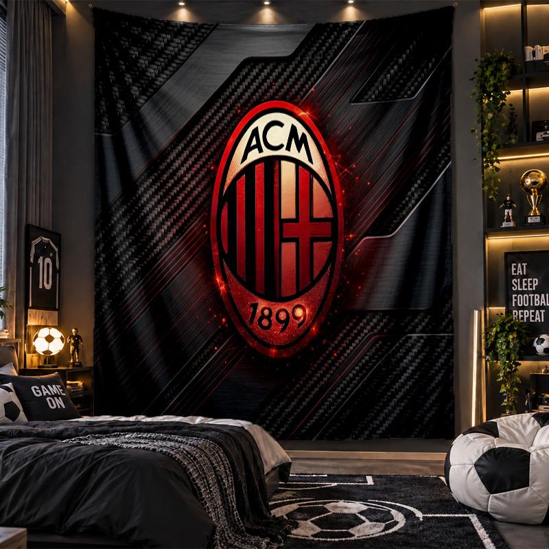 Wall Hanging Tapestry AC Milan Print Cloth for Living Room Bedroom Home Decor