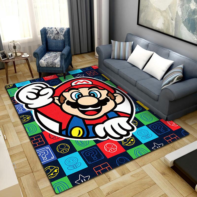 Mario Bros Print Rug Living Room Home Fashion Decoration Office Desk Chair Carpet LXR99