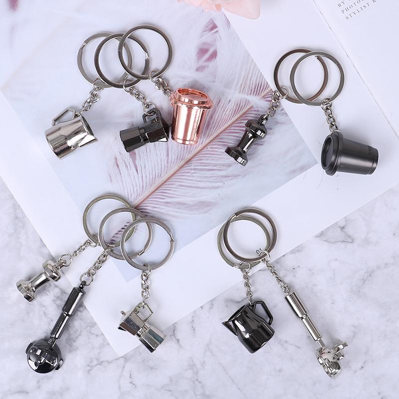 Creative Coffee Keychain Coffee Handle Keyring Portable Coffee Accessories Gift