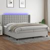 VidaXL Slat Bed Base with Mattress and LEDs, Upholstered Bed with Headboard, Double Bed, Adult Bedroom Bed, 3138661
