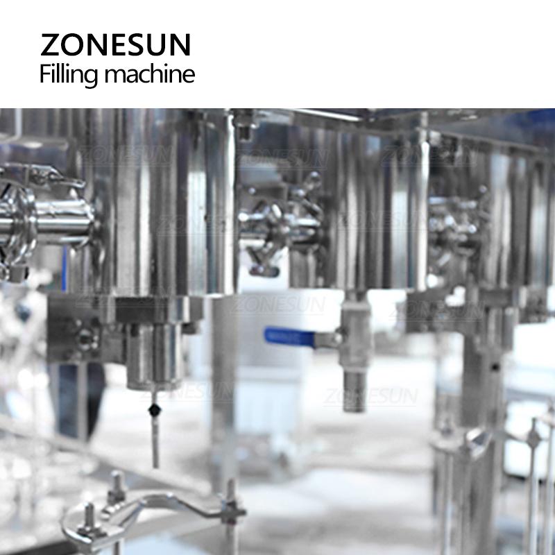 ZONESUN ZS-DG4 Beer Filling Machine Equipressure Foamy Liquid Alcoholic Carbonated Sparkling Aerated Drinks Bottle Production