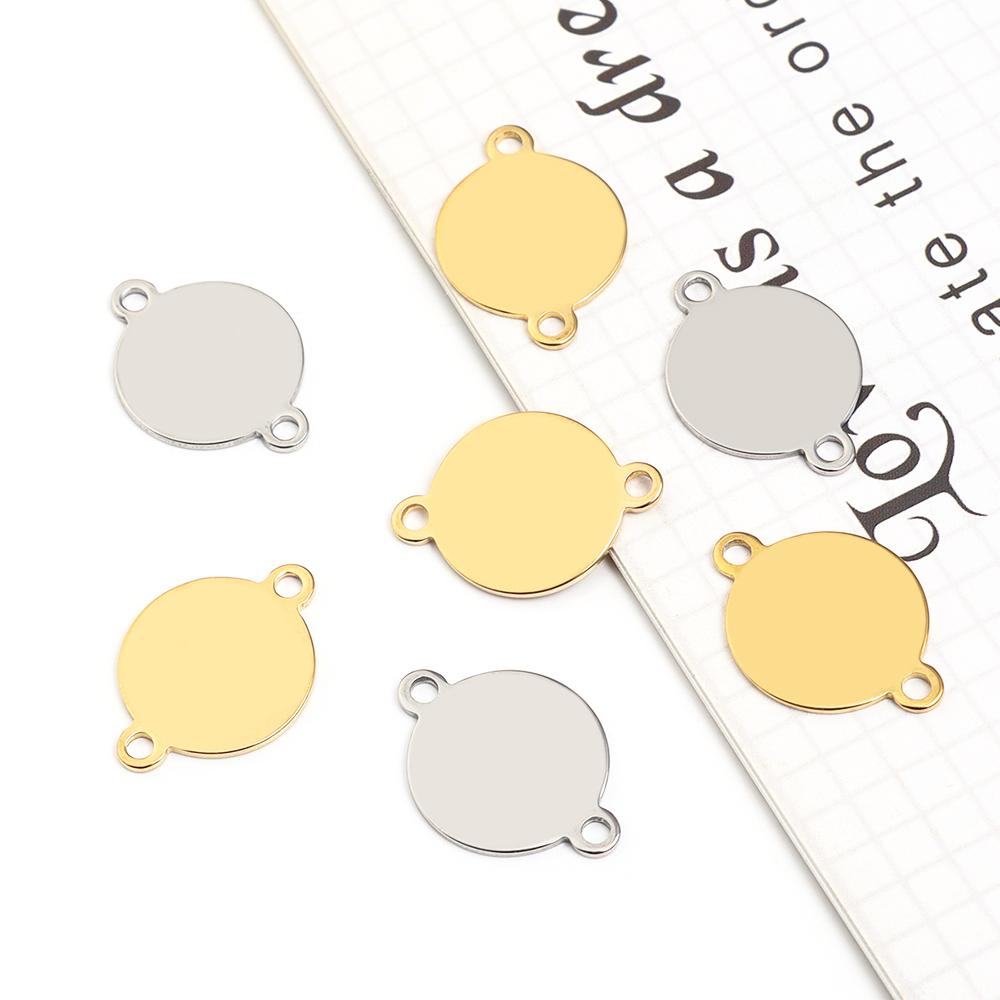 10Pcs Stainless Steel Blank Pendant Multi Size Round Disc Pendant For DIY Logo Hanging Tag Necklaces Jewelry Making Supplies