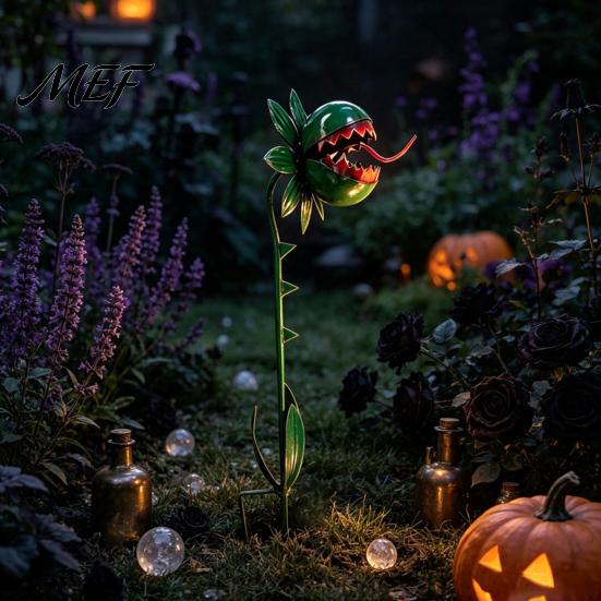 Garden Stakes for Outdoor Decor Venus Flytrap Stake, Metal Carnivorous Plant Yard Decor, Weird Gothic Unique Lawn Ornaments Landscaping Patio