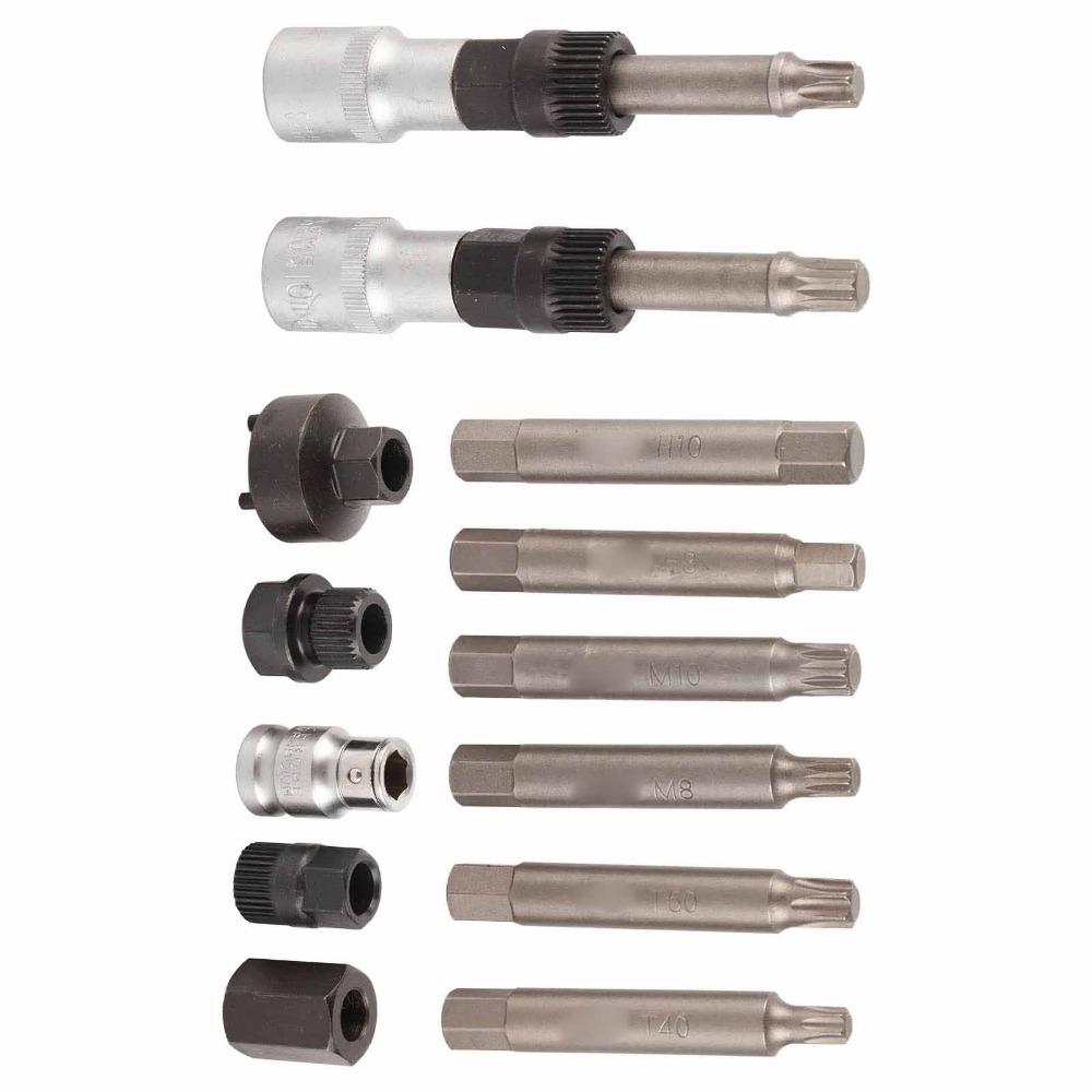 13PCS Chrome Vanadium Steel Alternator Pulley Removal Tool Alternator Flywheel Repair