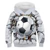 2023 Autumn Winter Kids Boys' Hoodie Long Sleeve 3D Print Football Girls Leisure Sweatshirt Daily Active Fashion Streetwear Sports