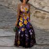 Women's Camisole Dress Maxi Long Skirt Oil Painting Flower Print Dress Spring/summer V-neck Leisure Vacation