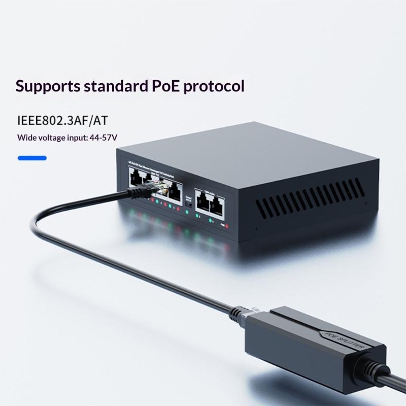 Gigabit Speed POE Splitter Converters from 48V to 12V Delivering DC5.5x2.1mm Output Easy Setups for Networking Applications