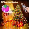 Christmas Decoration Star String Lights LED Outdoor Yard Christmas Tree Toppers Star Light Waterfall Tree Holiday Garland Light