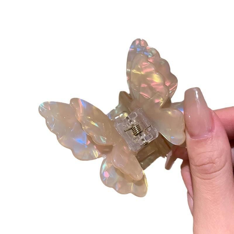 Colorful Butterfly Hair Clip for Women Sweet Flower Frangipani Hair Claw Clips Acetic Acid Hair Accessories Ponytail