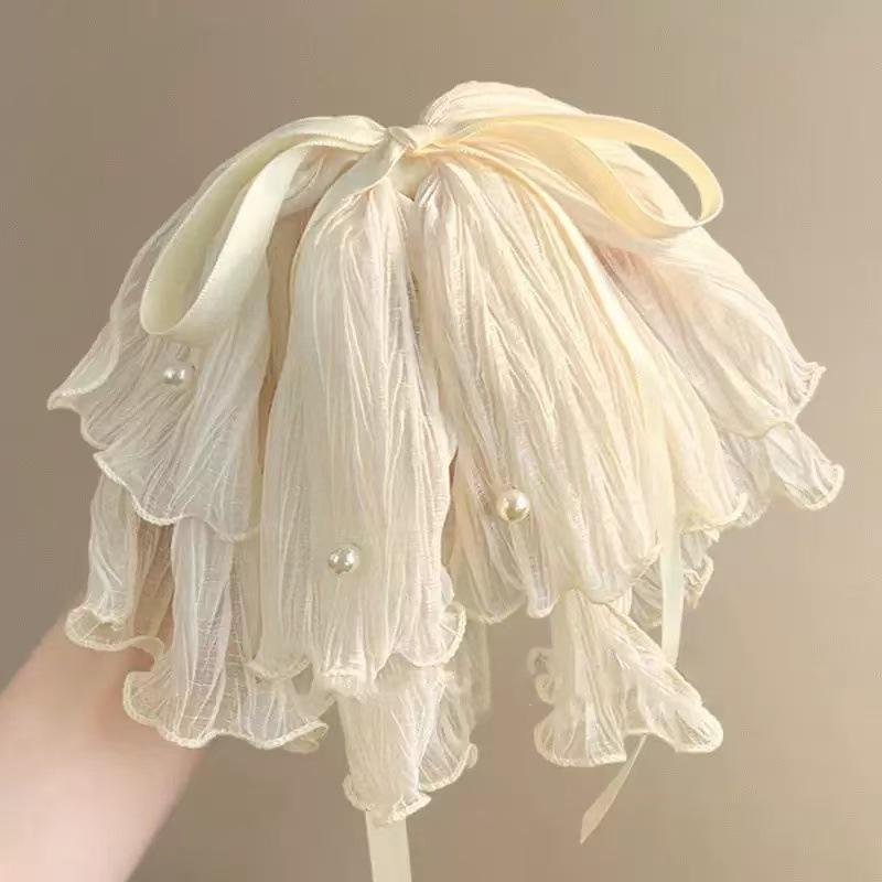 Сетка Бант Лента Заколка для волос – Элегантный аксессуар для полупрически