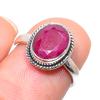 Красный Рубин(Смоделированный) Ювелирное кольцо ручной работы из стерлингового серебра 925 пробы с драгоценными камнями S.6 J0I59